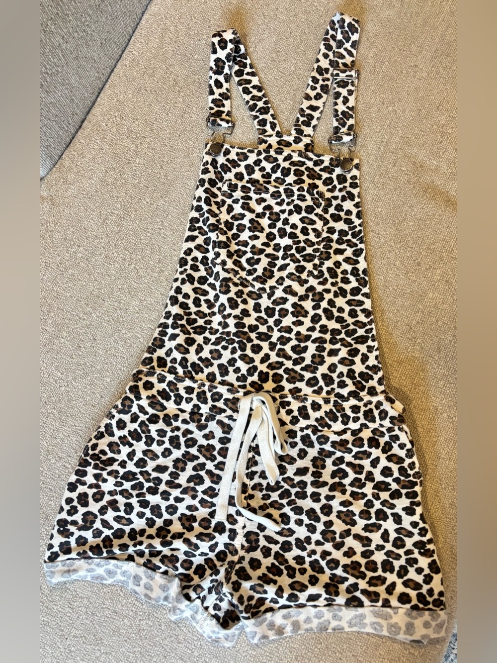 Leopard Print Short Overalls